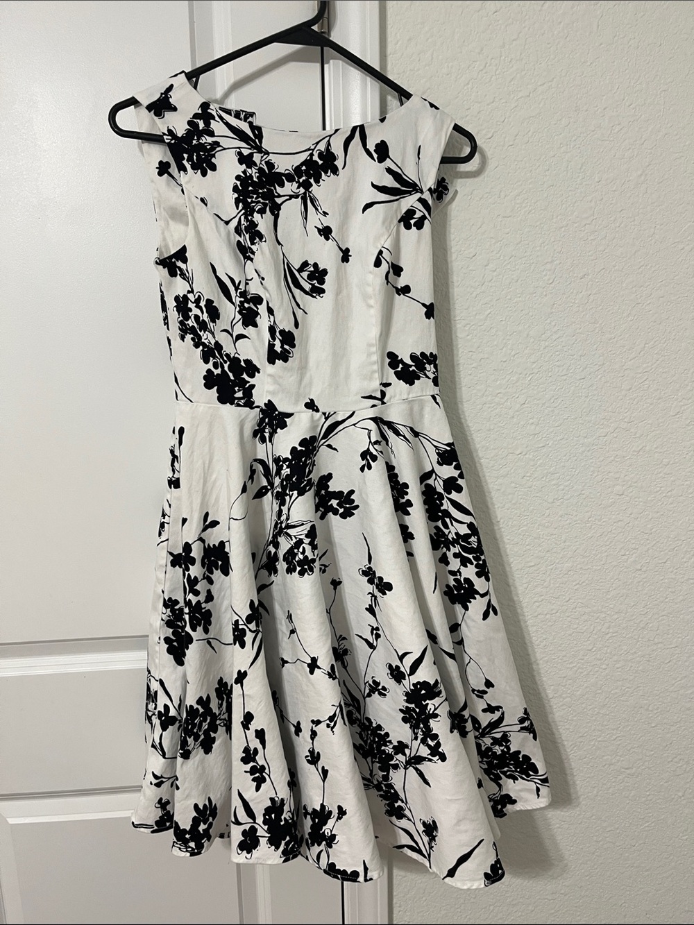 Grace Karin White Dress with Black Floral Print
